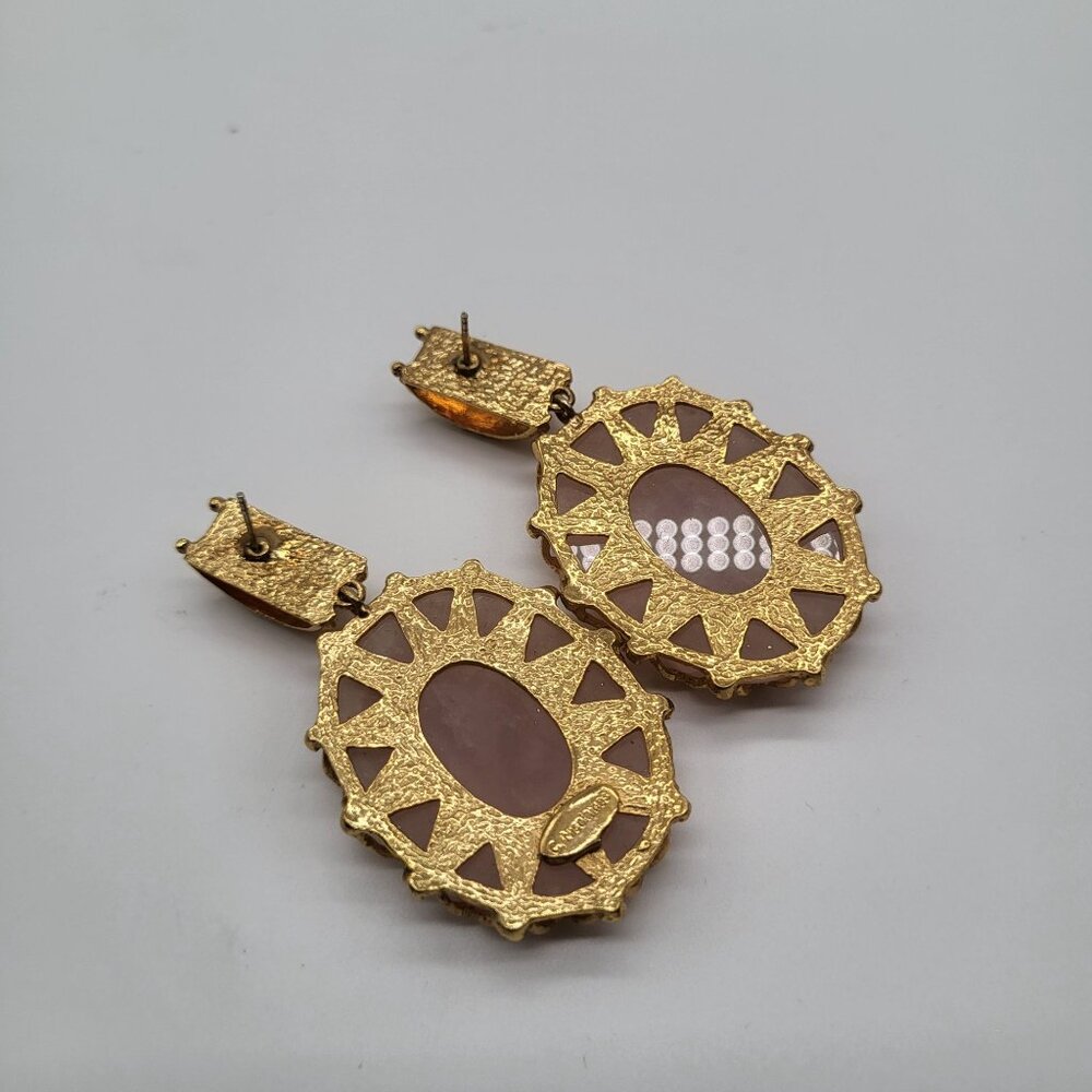 Christie Nicolaides LOLA Earrings Pink Quartz Gold Plated Casa Biscaya Australia - Picture 5 of 11